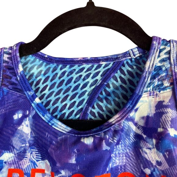 Peloton Wear It To Heart Set Womens Small Blue Purple Biker Shorts Sports Bra - Picture 7 of 13